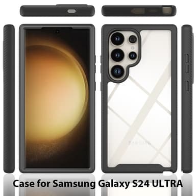 SKALO Samsung S24 Ultra Stødsikker Clear Hybrid Cover - Sort