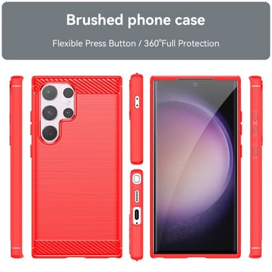 SKALO Samsung S24 Ultra Armor Carbon Stødsikker TPU-cover - Rød