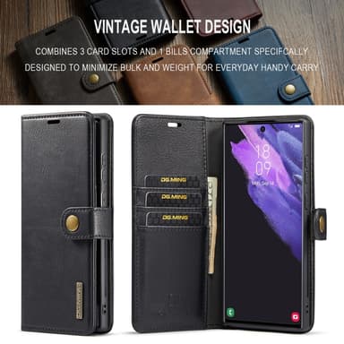 DG MING Samsung S24 Ultra 2-i-1 Magnet Pungetui - Sort