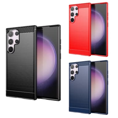 SKALO Samsung S24 Ultra Armor Carbon Stødsikker TPU-cover - Rød