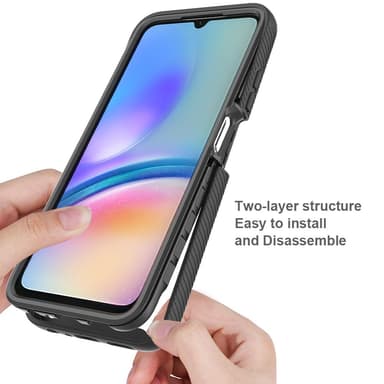 SKALO Samsung A05s 4G Stødsikker Clear Hybrid Cover - Sort