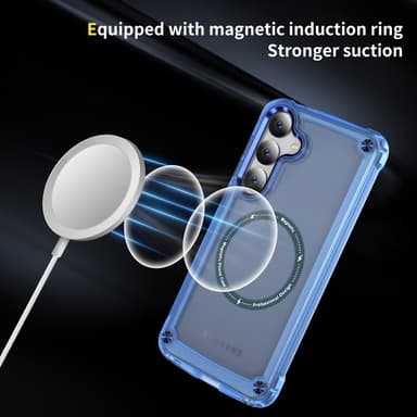 SKALO Samsung S24 Transparent TPU Magnet/Metal Cover - Blå