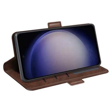 SKALO Samsung S24 Premium Wallet Flip Cover - Brun