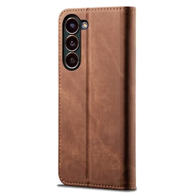 SKALO Samsung S24 Jeans Flip Cover - Brun