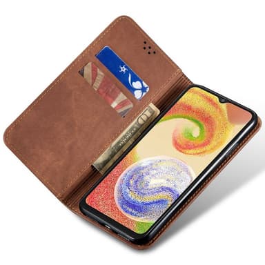 SKALO Samsung S24 Jeans Flip Cover - Brun