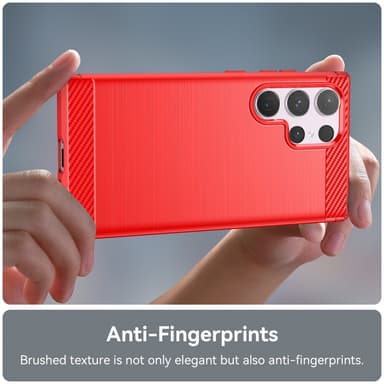 SKALO Samsung S24 Ultra Armor Carbon Stødsikker TPU-cover - Rød