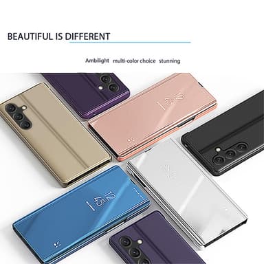SKALO Samsung A05s 4G Clear View Mirror Etui - Blå
