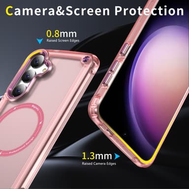 SKALO Samsung S24 Transparent TPU Magnet/Metal Cover - Pink
