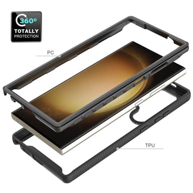 SKALO Samsung S24 Ultra Stødsikker Clear Hybrid Cover - Sort