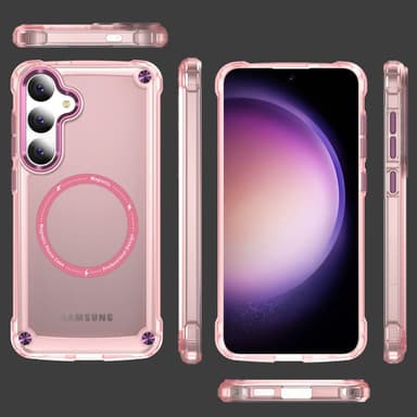 SKALO Samsung S24 Transparent TPU Magnet/Metal Cover - Pink