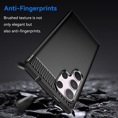 SKALO Samsung S24 Ultra Armor Carbon Stødsikker TPU-cover - Sort