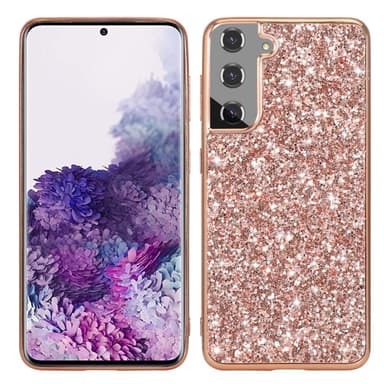 SKALO Samsung S24 Glitter TPU Cover - Rosa guld