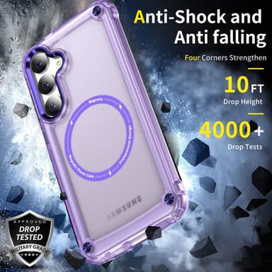 SKALO Samsung S24 Transparent TPU Magnet/Metal Cover - Lilla