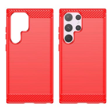 SKALO Samsung S24 Ultra Armor Carbon Stødsikker TPU-cover - Rød