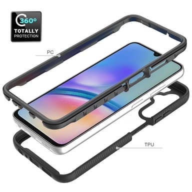 SKALO Samsung A05s 4G Stødsikker Clear Hybrid Cover - Sort