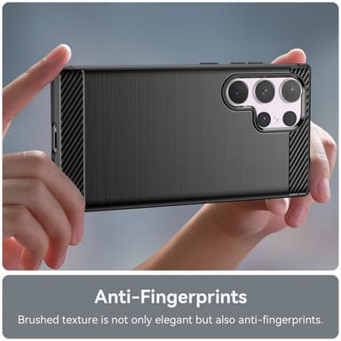SKALO Samsung S24 Ultra Armor Carbon Stødsikker TPU-cover - Sort