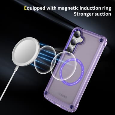 SKALO Samsung S24 Transparent TPU Magnet/Metal Cover - Lilla
