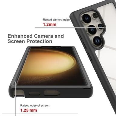 SKALO Samsung S24 Ultra Stødsikker Clear Hybrid Cover - Sort