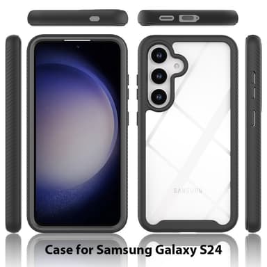 SKALO Samsung S24 Stødsikker Clear Hybrid Cover - Mørkeblå