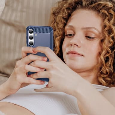 SKALO Samsung S24 Armor Carbon Stødsikker TPU-cover - Blå