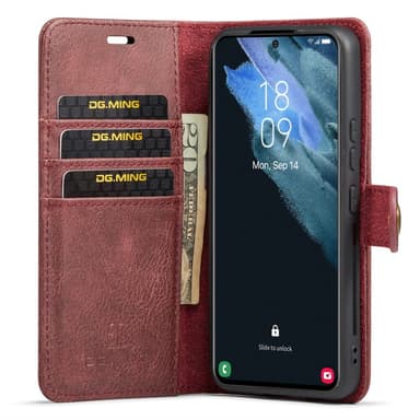 DG MING Samsung S24+ 2-i-1 Magnet Pungetui - Rød