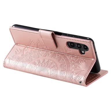 SKALO Samsung S24+ Mandala Flip Cover - Rosa guld