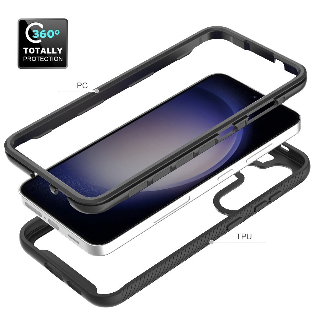SKALO Samsung S24 Stødsikker Clear Hybrid Cover - Mørkeblå
