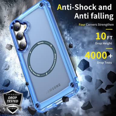 SKALO Samsung S24 Transparent TPU Magnet/Metal Cover - Blå