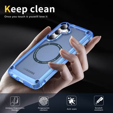 SKALO Samsung S24 Transparent TPU Magnet/Metal Cover - Blå