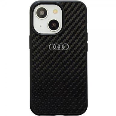 Audi iPhone 14 Cover Carbon Fiber Sort