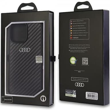 Audi iPhone 14 Pro Max Cover Carbon Fiber Sort