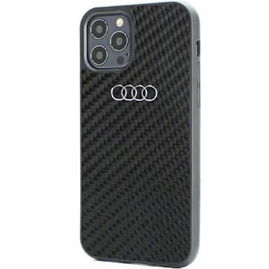 Audi iPhone 12/iPhone 12 Pro Cover Carbon Fiber Sort