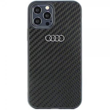 Audi iPhone 12/iPhone 12 Pro Cover Carbon Fiber Sort