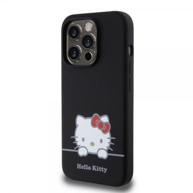 Hello Kitty iPhone 15 Pro Cover Liquid Silicone Sort