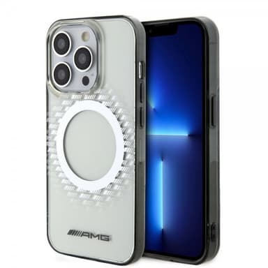 Mercedes Benz iPhone 15 Pro Max Cover Rhombus Pattern MagSafe AMG Transparent