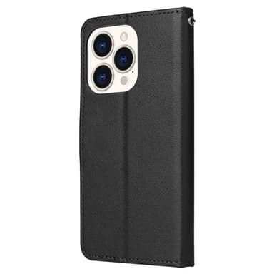 SKALO iPhone 15 Plus Flip Cover m. pung i PU-læder - Sort