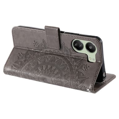 SKALO Xiaomi Redmi 13C 4G Mandala Flip Cover - Grå