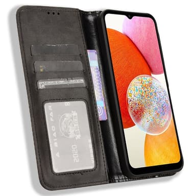 Wallet Stand Flip-telefonetui til Samsung Galaxy A15 5G - Sort
