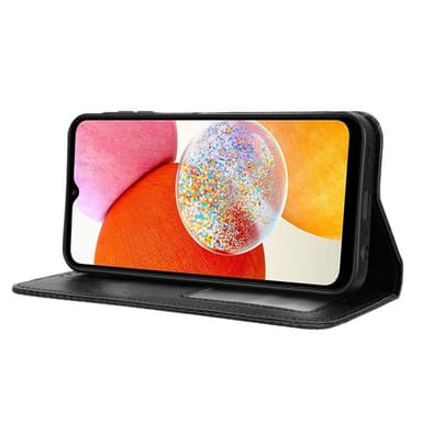 Wallet Stand Flip-telefonetui til Samsung Galaxy A15 5G - Sort
