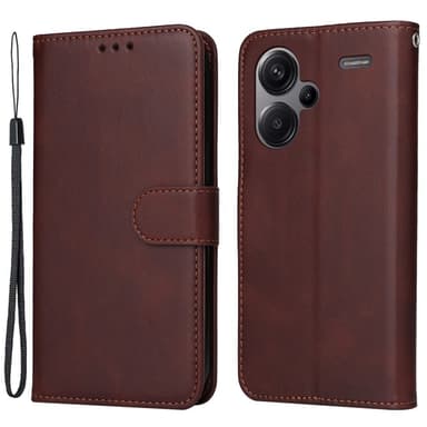 SKALO Xiaomi Redmi Note 13 Pro+ PU-læder Pungetui - Brun