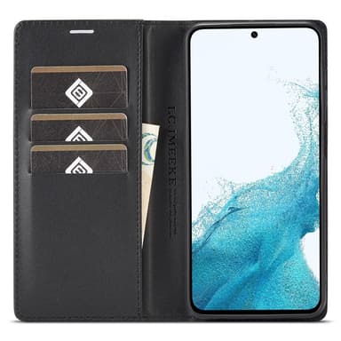 SKALO Samsung A15 5G LC.IMEEKE Carbon Fiber Pungetui i PU-læder - Sort