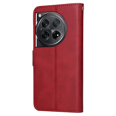 SKALO OnePlus 12 5G PU-læder Pungetui - Rød
