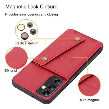 SKALO Samsung A15 5G PU-læder Cover med Pung - Brun