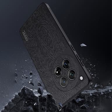 SKALO OnePlus 12 5G PU-læder Hybrid Cover - Sort