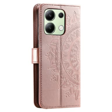 SKALO Xiaomi Redmi Note 13 4G Mandala Flip Cover - Rosa guld