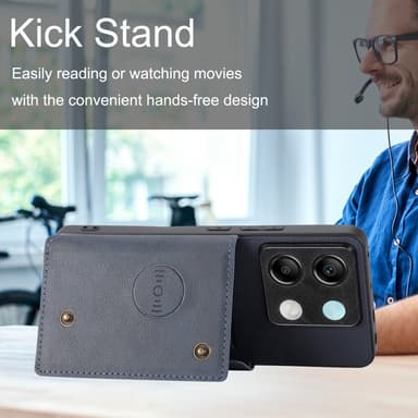 SKALO Xiaomi Redmi Note 13 Pro 5G PU-læder Cover med Pung - Sort