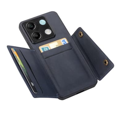 SKALO Xiaomi Redmi Note 13 Pro 5G PU-læder Cover med Pung - Blå