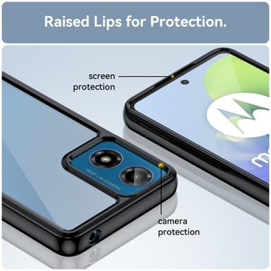SKALO Motorola Moto G04 Stødsikker Clear Hybrid Cover - Sort