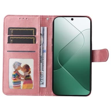SKALO Xiaomi 14 5G PU-læder Pungetui - Pink