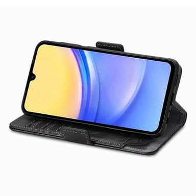 SKALO Samsung A15 5G 002 Series CASENEO Premium PU-læderpung - Sort